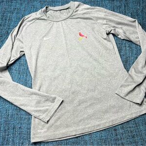 Nike MLB St Louis Cardinals Baseball Long Sleeve Shirt in Gray